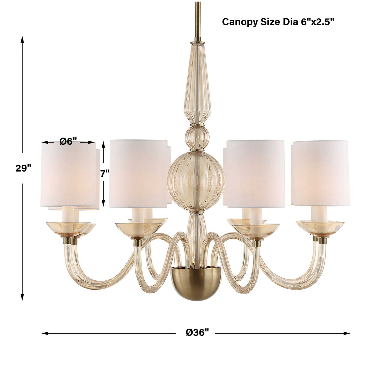 Palazzo - 8 Light Chandelier - Brass / Yellow