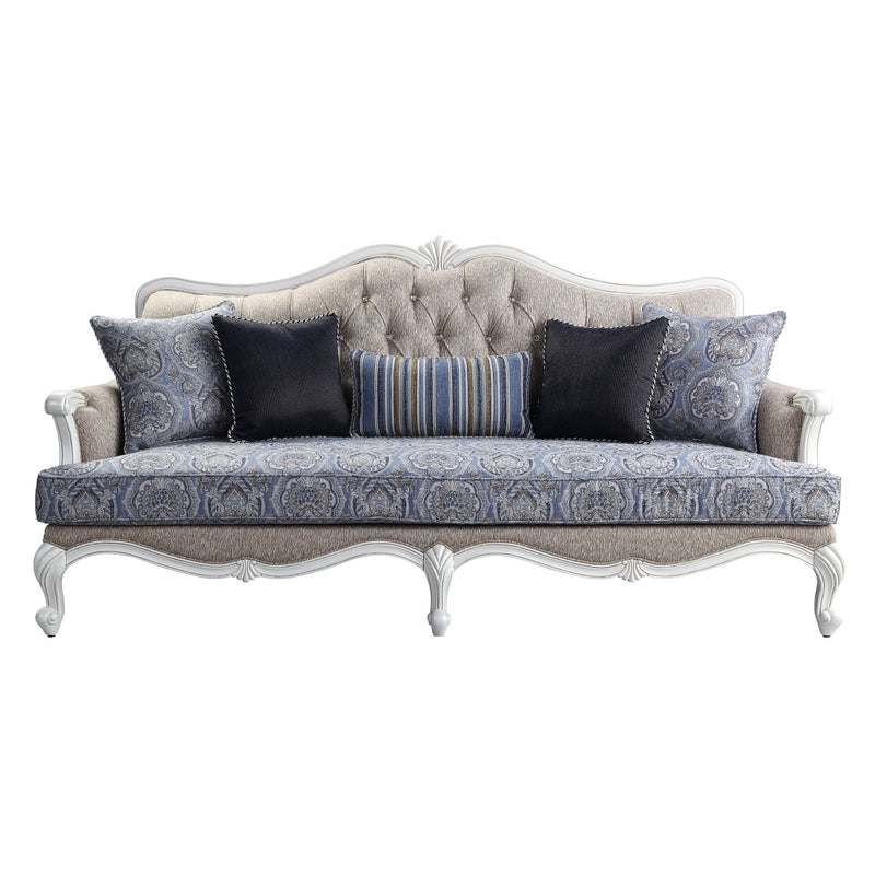 Ciddrenar - Sofa With 5 Pillows - Fabric & White - R&R Furniture Gallery (Fountain Valley, CA)