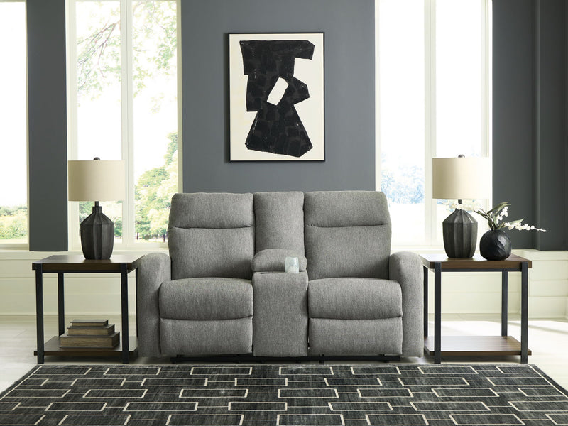 Gauntlet - Double Recline Loveseat With Console - Sterling - R&R Furniture Gallery (Fountain Valley, CA)