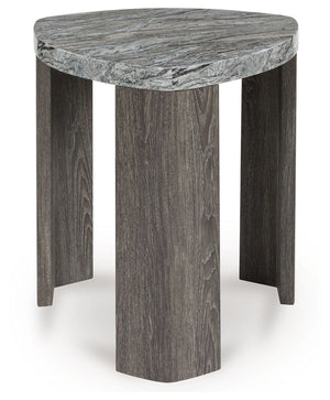 Surmour - Triangle End Table - Gray / Brown - R&R Furniture Gallery (Fountain Valley, CA)