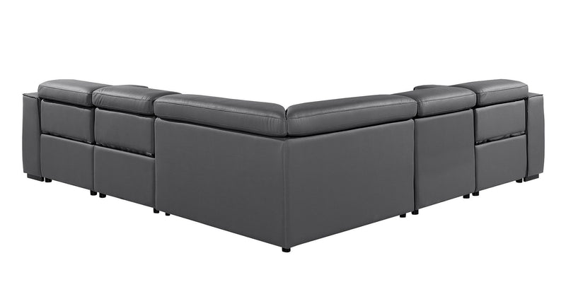 1224 - 5-Piece L-Shaped Sectional Sofa In With 3 Power Recliners & Power Headrests