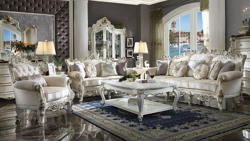 Picardy II - Sofa With 7 Pillows - Fabric & Antique Pearl - R&R Furniture Gallery (Fountain Valley, CA)