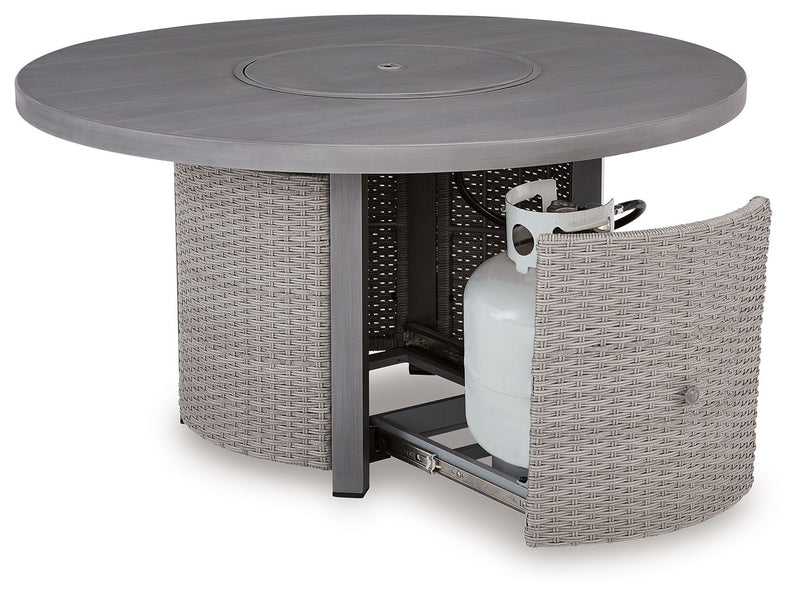 Half Moon Beach - Round Fire Pit Table - Gray - R&R Furniture Gallery (Fountain Valley, CA)