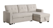 Upholstered Pull Out Sectional Sofa With Chaise - R&R Furniture Gallery (Fountain Valley, CA)