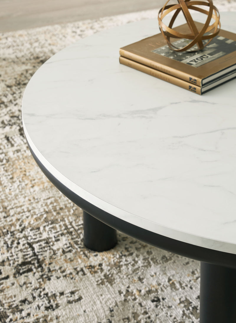 Xandrum - Occasional Table Set (Set of 3) - Black / White - R&R Furniture Gallery (Fountain Valley, CA)