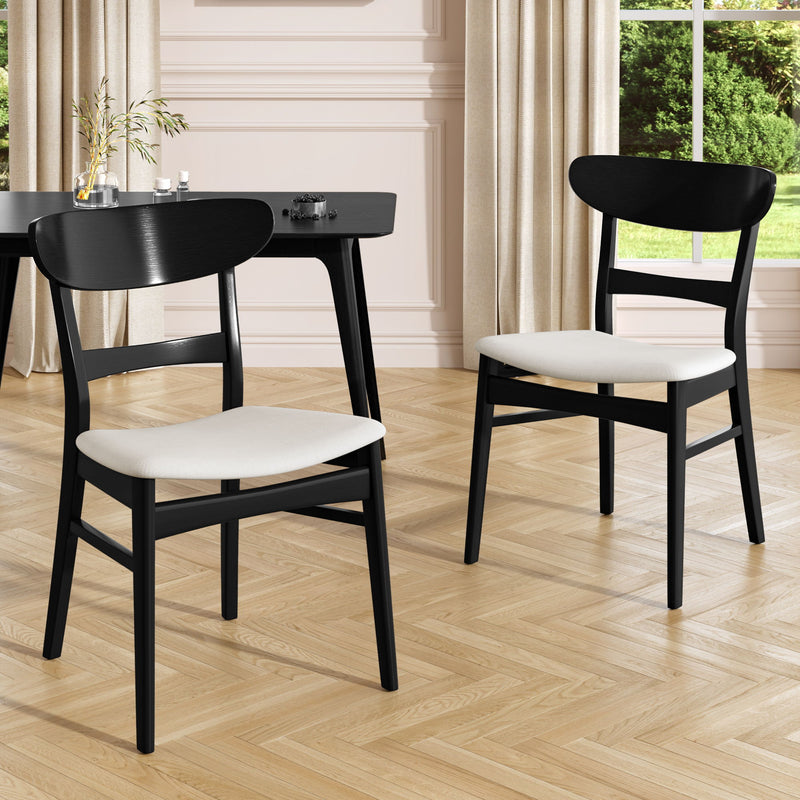 Mid Century Dining Chairs With Cushioned Seats And Wood Frame (Set of 2) - R&R Furniture Gallery (Fountain Valley, CA)