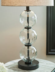 Airbal - Glass Table Lamp (Set of 2) - Clear / Black - R&R Furniture Gallery (Fountain Valley, CA)