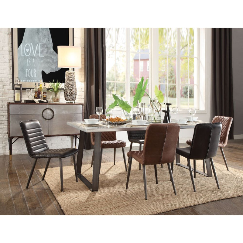Kaylia - Dining Table - Aluminum & Gunmetal - R&R Furniture Gallery (Fountain Valley, CA)
