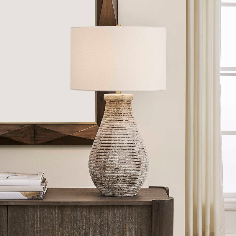 Dorothea - Textured Table Lamp - Brown / Gray