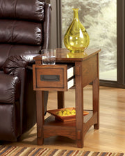 Breegin - Chair Side End Table - 1 Drawer - Brown - R&R Furniture Gallery (Fountain Valley, CA)