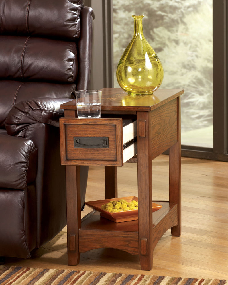 Breegin - Chair Side End Table - 1 Drawer - Brown - R&R Furniture Gallery (Fountain Valley, CA)