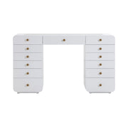 Hollywood - Desk with Jumbo LED Panel Vanity Mirror - White - R&R Furniture Gallery (Fountain Valley, CA)