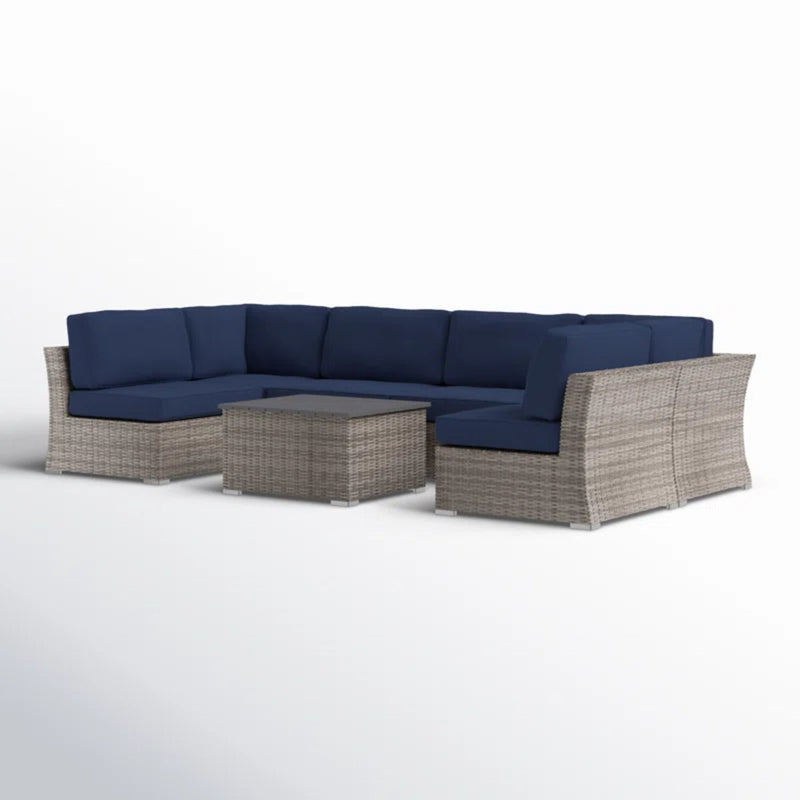 Wicker Sectional Sofa With Cushions And Table - R&R Furniture Gallery (Fountain Valley, CA)