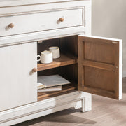 Classic Home Winford 3-drawer, 6-door buffet cabinet with wooden finish and sleek modern design.