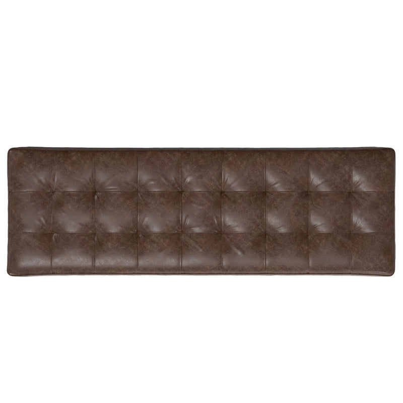 Penelope - Ottoman Bench With Genuine Leather Upholstery - Brown - R&R Furniture Gallery (Fountain Valley, CA)