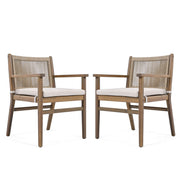 Outdoor Acacia Wood Patio Dining Armchair (Set of 2) - R&R Furniture Gallery (Fountain Valley, CA)