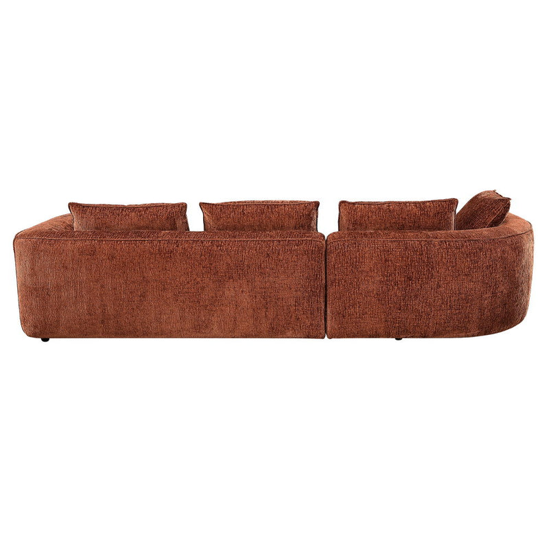 Aceso - Sectional Sofa With 4 Pillows - Rust Brown Chenille - R&R Furniture Gallery (Fountain Valley, CA)