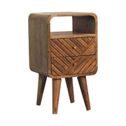 Lille - Mini Curved Nightstand - Oak - R&R Furniture Gallery (Fountain Valley, CA)