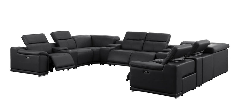 2679 - 12-Piece U-Shaped Power Reclining Sectional In Genuine Leather (4 Recliners)