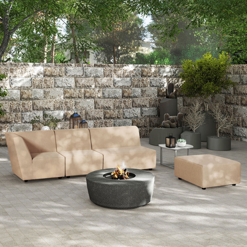 Cleo - Modular Upholstered Deep Seating Patio Corner Chair Axroma Olefin - R&R Furniture Gallery (Fountain Valley, CA)