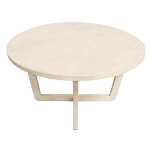 Solano 51" Round Solid Mango Wood Dining Table in Light Natural Grey Wash Finish by Diamond Sofa