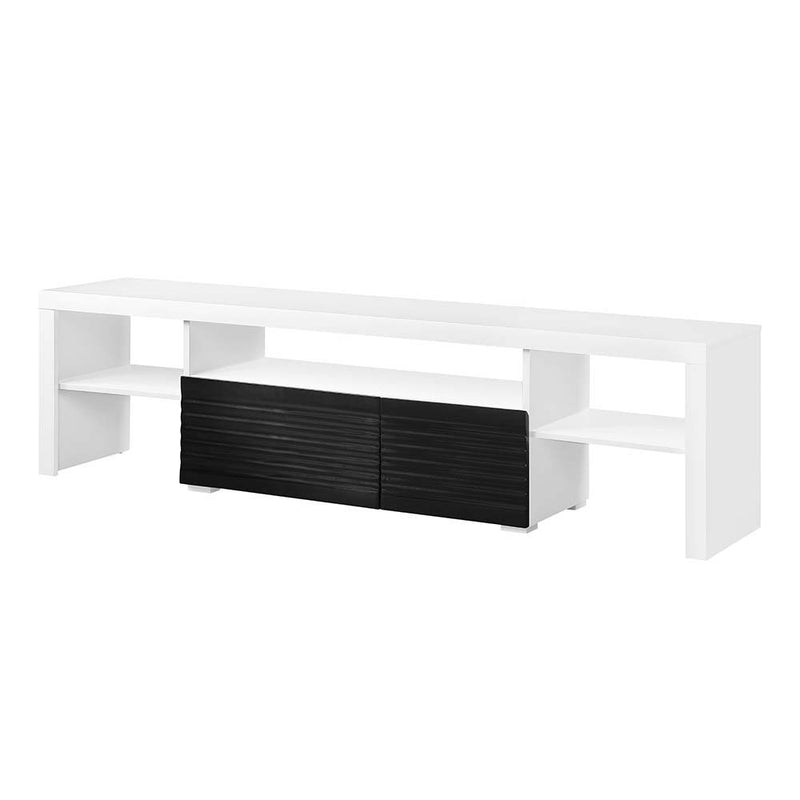 Buck II - TV Stand - White & Black High Gloss - R&R Furniture Gallery (Fountain Valley, CA)