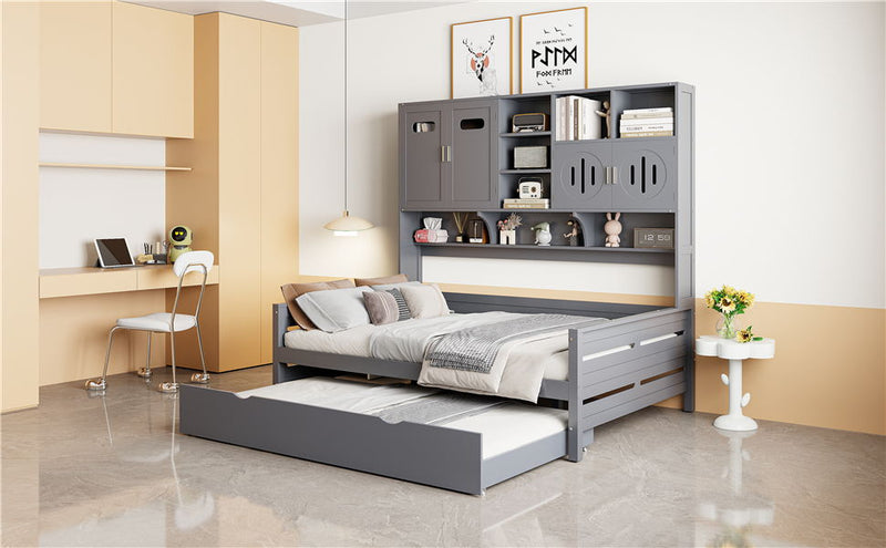 Daybed With All-In-One Cabinet And Shelf - R&R Furniture Gallery (Fountain Valley, CA)