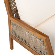Acacia Wood Patio Furniture Club Chair, Outdoor Wicker Armchair, Deep Seating With Soft Cushions For Porch - Teak / Mix Brown - R&R Furniture Gallery (Fountain Valley, CA)