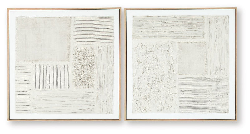 Andorfield - Wall Art Set (Set of 2) - Beige / Black / White - R&R Furniture Gallery (Fountain Valley, CA)