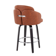 Lumi Source Dahlia contemporary counter stool set with round footrests, featuring modern design and sleek finishes.