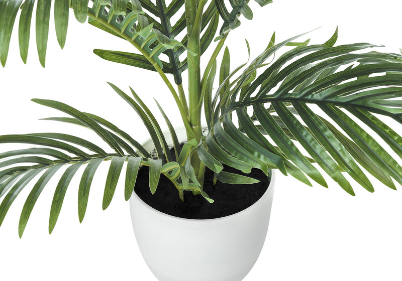 28" Tall, Artificial Plant, Palm Tree, Indoor, Faux, Fake, Floor, Greenery, Potted, Real Touch, Decorative - Green / White - R&R Furniture Gallery (Fountain Valley, CA)