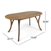 Outdoor Table With Smooth Lines, Slat Top - R&R Furniture Gallery (Fountain Valley, CA)