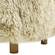Enchante - New Zealand Sheepskin Rectangular Accent Ottoman - Taupe / Natural - R&R Furniture Gallery (Fountain Valley, CA)