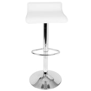 Set of two Lumi Source Ale contemporary adjustable barstools with wooden seats and metal bases.