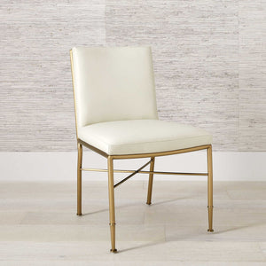 Fretwork - Dining Chair - White / Gold