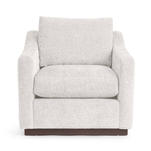 Classic Home Aspen accent arm chair with plush fabric upholstery and wooden legs, stylishly designed for living room decor.