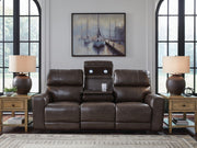 Crossplex - Power Reclining Sofa With Adjustable Headrest - Smoke - R&R Furniture Gallery (Fountain Valley, CA)