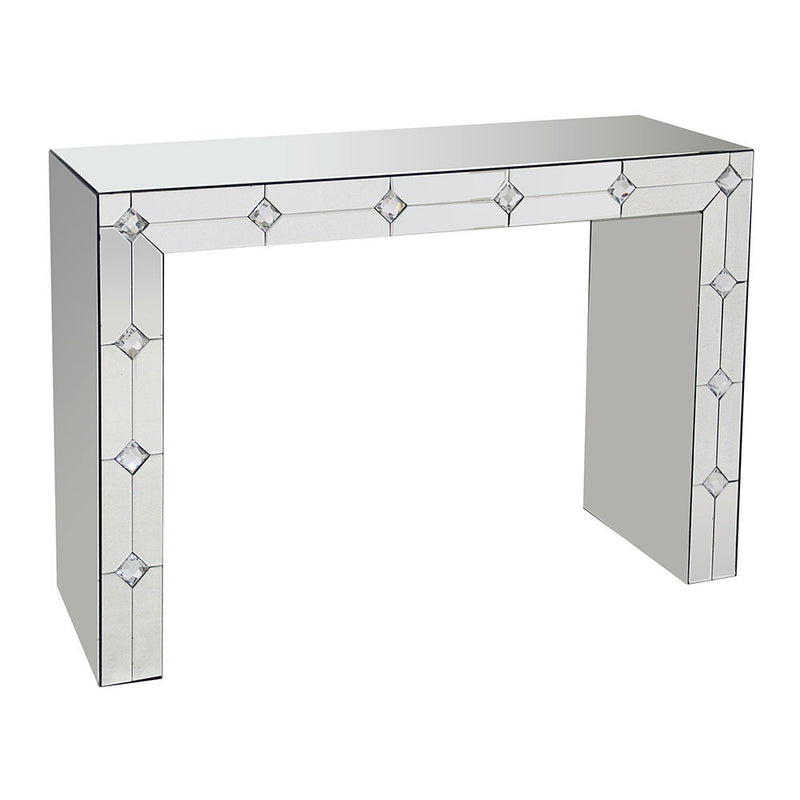 Hessa - Console Table - Mirrored & Faux Rhinestone - R&R Furniture Gallery (Fountain Valley, CA)