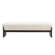 Noble House Loop Yarn Ottoman bench with a textured, woven design in neutral tones, perfect for living room or entryway decor.