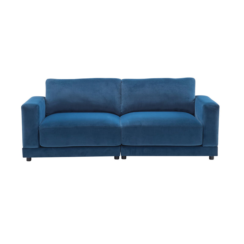 Modern Square Arm Sofa With Soft Fabric Upholstery, Deep Cushions - R&R Furniture Gallery (Fountain Valley, CA)