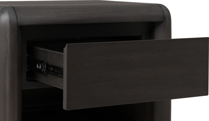 Xolani One Drawer Acacia Wood Nightstand in Jaguar