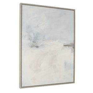 Simple Serenity - Framed Abstract Art - White / Light Blue