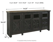Tyler Creek - Extra Large TV Stand - Black / Gray - R&R Furniture Gallery (Fountain Valley, CA)