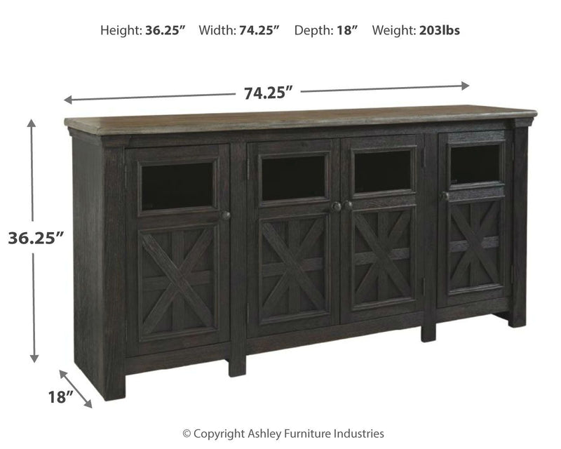 Tyler Creek - Extra Large TV Stand - Black / Gray - R&R Furniture Gallery (Fountain Valley, CA)