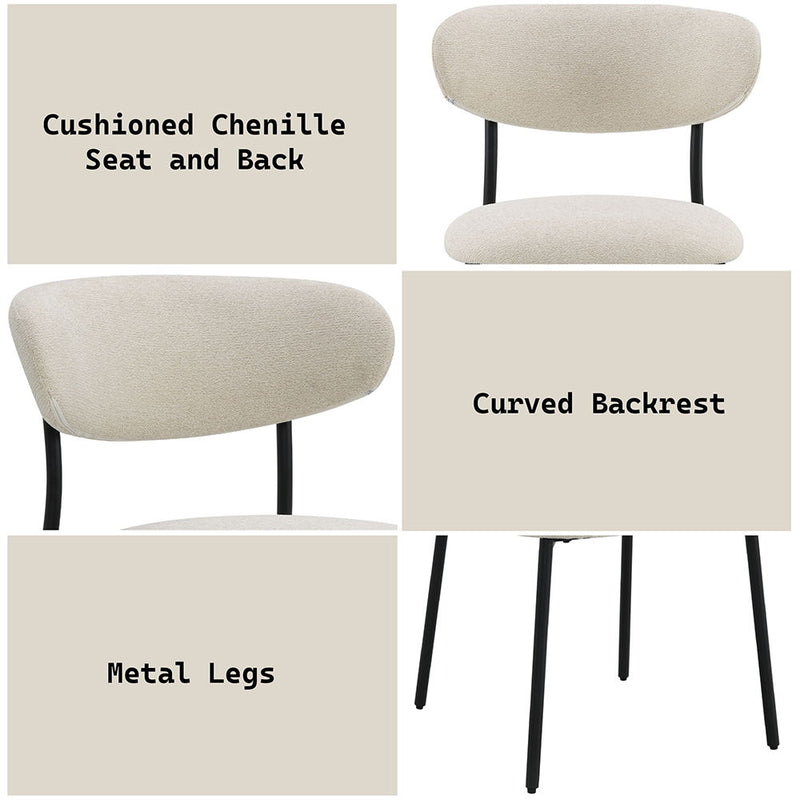 Jirina - Side Chair (Set of 2) - Beige Chenille - R&R Furniture Gallery (Fountain Valley, CA)