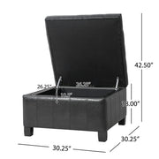 Square Tufted Indoor Ottoman With Lift-Top Storage - R&R Furniture Gallery (Fountain Valley, CA)