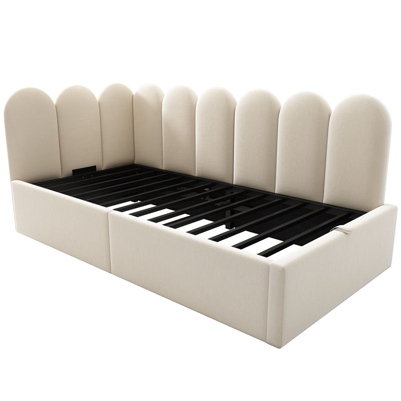 Upholstered Daybed With Metal Slatted Base - R&R Furniture Gallery (Fountain Valley, CA)