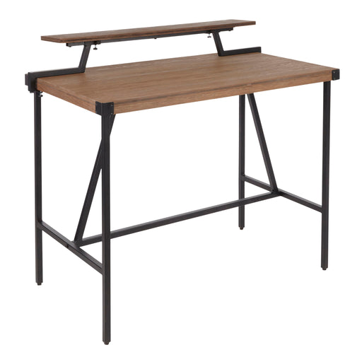 Lumi Source Gia industrial counter table with wooden top and metal legs, ideal for modern kitchen or bar area.