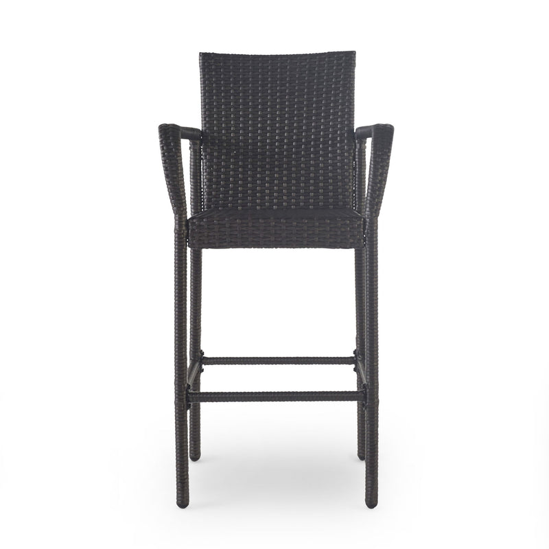 Outdoor Wicker Barstools With Rattan And Iron Frame - R&R Furniture Gallery (Fountain Valley, CA)