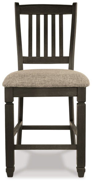 Tyler Creek - Upholstered Barstool (Set of 2) - Black / Grayish Brown - R&R Furniture Gallery (Fountain Valley, CA)